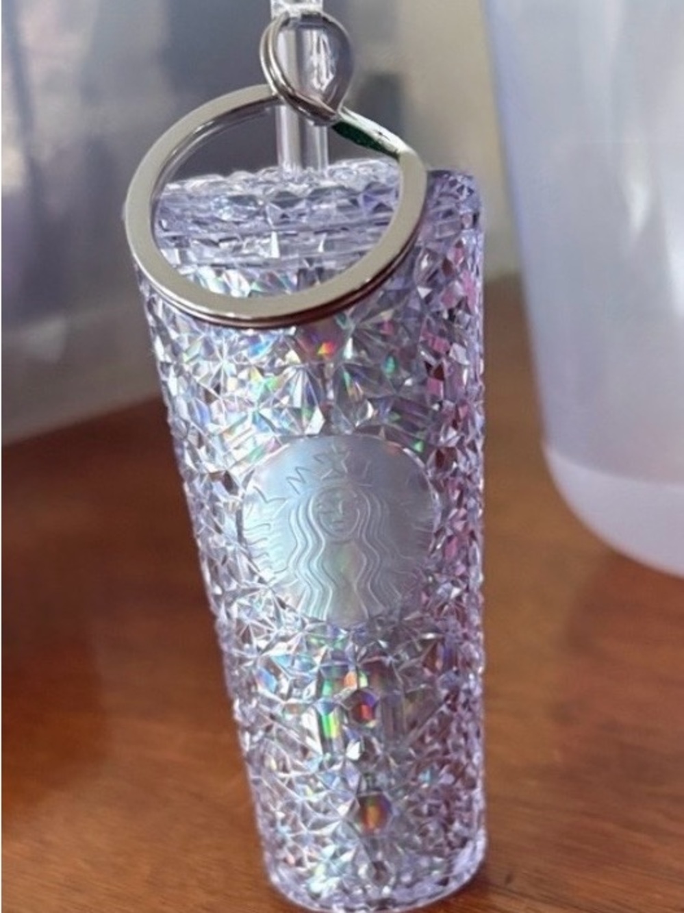 Set/2 Starbucks Keyring Iridescent Lavender and Pineapple(Yellow/Green) Tumbler